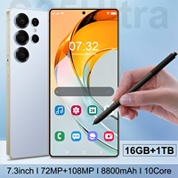 Smartphone Gaming Layar Besar Baru S25 Ultra 5G Layar HD 7.3 Inci Deca Core Kamera 108MP Android 14 Terbaru Ponsel LTE Laris Manis