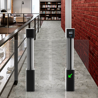 Torniquete de Entrada Automático de Seguridad de Aleación de Aluminio, Barrera Deslizante, Puerta de Cristal para Edificios de Oficinas