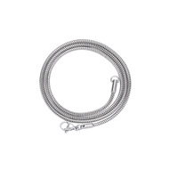Stock d'usine PVD 18K Or Argent Métal Couleur Placage Hip Hop 2mm Largeur Acier Inoxydable Rond Serpent Chaîne Collier