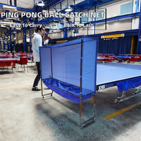 Filet de récupération de balles de ping-pong professionnel portable en acier, support mobile pour la collecte des balles de tennis de table 1,8 m x 1,7 m DZH