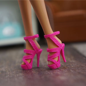 Style mixte mignon coloré <span class=keywords><strong>1</strong></span>/6 échelle 30 <span class=keywords><strong>cm</strong></span> poupée chaussures talons hauts chaussures mode bottes assorties pour BB poupée accessoires bricolage jouets - Product Image 1