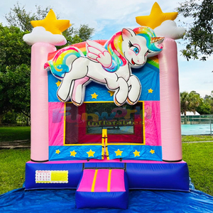 Castillo inflable comercial para fiestas al aire libre, brincolín 3D con diseño de unicornio para niñas - Product Image 2