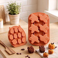 Moule en silicone HY Halloween Fantôme Diable pour chocolat, bonbons gélifiés, glaçons, desserts, bougies, savons et décorations de gâteaux DIY