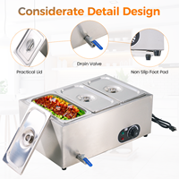 Chauffe-aliments électrique commercial en acier inoxydable 110V Bain Marie avec mode d'économie d'énergie Capacité de 150L pour buffet restauration