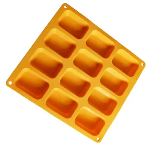 Vendita calda su amazon-silicone per stampi a 12 cavità per sapone, silicone quadrato per stampi per sapone