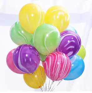 10/12 Zoll runde Helium Latex mehrfarbige marmorierte Achat Luftballons Cloud Tie Dye verschiedene Farbe Globos Regenbogen Marmor Ballon