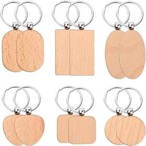 Porte-clés <span class=keywords><strong>en</strong></span> bois brut pour enfants, thème ferme éducative, pour gravure laser, étiquettes pour animaux de compagnie, accessoires cadeaux souvenirs - Product Image 1