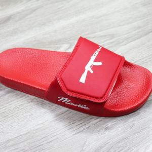 Cina all'ingrosso regolabile cinghie custom sandalo scivolo, marchio su ordinazione di <span class=keywords><strong>cuoio</strong></span> DELL'UNITÀ di elaborazione scivolo sandalo slipper red diapositiva magia del sandalo degli uomini - Product Image 4