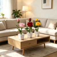 Arbre Artificiel, Petite Plante Bonsaï, Roses Artificielles Réalistes au Toucher Naturel, Fleurs de Mariage Artificielles, Décoration Maison, Vente en Gros, Fait Main