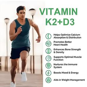 Integratore di salute vitamina D3 K2 MK7 softgel vegano materia prima 5000iu vitamina D3 K2 capsule - Product Image 2