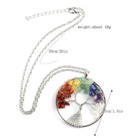 Vente chaude Pierre Naturelle Arbre de Vie Chakra Améthyste Rose Quart À La Main Fil Ficelle Pierres Précieuses Pendentif Collier Bijoux Femmes