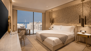 Juego de Muebles de Dormitorio de <span class=keywords><strong>Hotel</strong></span> de Lujo Personalizados, Muebles Tapizados para Hoteles de 5 Estrellas, Cama King Size, Proveedor de Proyectos FF&E - Product Image 4