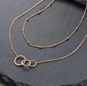 RTS เครื่องประดับแฟชั่นสร้อยคอสแตนเลสหัวใจของขวัญจี้ทำด้วยมือ18K สร้อยคอยาวชุบทองสำหรับผู้หญิง - Product Image 3