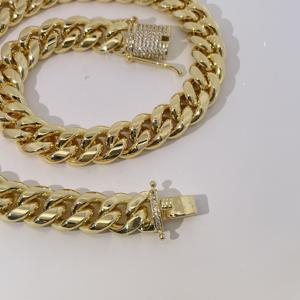 Collar Cubano Chapado en Oro de Lujo con Piedras Preciosas Tianyu, un Estilo Hip-Hop Simple y Clásico Apto Tanto para Hombres como para Mujeres - Product Image 2