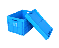 Caisse de rangement en plastique pliable et empilable HUADING 600*400*345mm en PP vierge, couleur personnalisée, pour présentation de marques en vente au détail