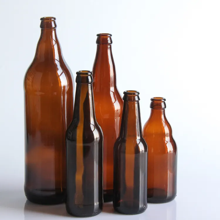 12 oz. Crown Cap Amber Longneck Bottle for Carbonated Drinks Kombucha Kefir Soda Juice Beer