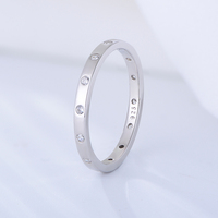 Bijoux fins de luxe pour femmes bande éternelle plaqué or rose 925 lunette en argent sterling zircon cubique bague empilable
