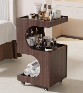 Modern Wood Salon <b>Trolley</b> Rolling Storage Cart <b>Beauty</b> Treatment Organizer for Spa Cosmetics Instruments - Product Image 1