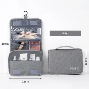 Foldable Polyester <b>for</b> Toiletry Bag Organizer Zipper Hanging <b>Storage</b> <b>for</b> Bathroom <b>Makeup</b> Case Cosmetic Bag <b>for</b> Travel Business - Product Image 1