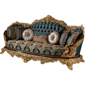 Lusso europeo tessuto intagliato antico in legno massello <span class=keywords><strong>divano</strong></span> francese Villa Royal classico turco mobili soggiorno <span class=keywords><strong>divano</strong></span> - Product Image 6