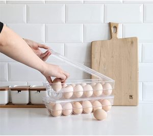 Bán Buôn Rõ Ràng Stackable 14 Đếm Trứng Chủ Cho Tủ Lạnh Hộp Lưu Trữ Khay Trứng Tủ Lạnh Lưu Trữ Container 14 Khe Cắm BPA Miễn Phí - Product Image 5