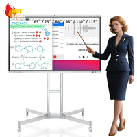 Tableau Blanc Interactif Intelligent AI 86 Pouces Direct Usine, Tableau Interactif Android/Windows 8+128G 4K pour l'Éducation