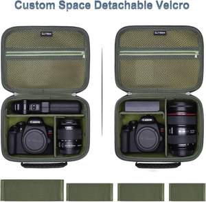 Étui pour appareil photo compatible avec Canon EOS Rebel T7/R50/R6 Mark <span class=keywords><strong>II</strong></span>/R100/R50 V/T6/R8/R10/R5, avec 4 séparateurs et bandoulière - Product Image 3
