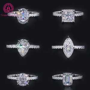 Yingma 14K Massief Gouden Sieraden Trouwringen Moissanite Ring 18K Goud/9K/Zilver Fancy 2ct Moissanite Verlovingsring Voor Vrouwen