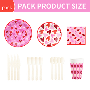 Juego de Vajilla para Fiesta de San Valentín DAMAI, Incluye Plato de Papel, Vaso de Papel y Servilleta para Decoraciones de San Valentín - Product Image 3