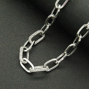 Hipster Women's Three-dimensional Oval <b>Cuban</b> <b>Chain</b> Necklace Sweater Decorative Accessories Collarbone <b>Chain</b> Tanjing - Product Image 2