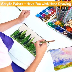 Tùy chỉnh trống DIY handmade vải bút chì túi-cotton vải Túi mỹ phẩm đa mục đích du lịch vệ sinh cá nhân Túi - Product Image 5