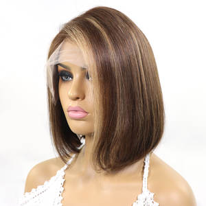 Perruque courte <span class=keywords><strong>Bob</strong></span> cheveux humains Ombre 13x4 Lace Front Wigs 4/27 Honey Blonde Glueless <span class=keywords><strong>Bob</strong></span> Wigs Pre Plucked avec Baby Hair - Product Image 4