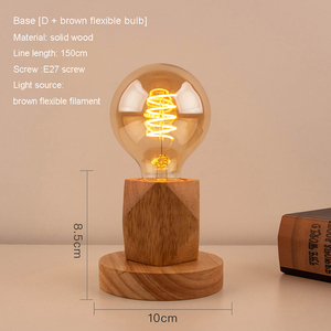 Soporte de luz de noche E26 Bases de enchufe de madera Soporte de lámpara de madera maciza Soportes de lámpara de haya con enchufe <span class=keywords><strong>E27</strong></span> Soporte de lámpara de noche personalizado Luces LED - Product Image 4