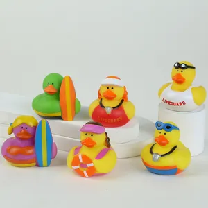 Custom Logo 2 Inch Baby Bath Swim Ducks Swimming Floating Rubber Bath Ducks Toys