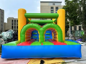 Maison gonflable personnalisée Château gonflable pour enfants Gonflable plein d'entrain et toboggan Utilisation familiale <span class=keywords><strong>Course</strong></span> à obstacles gonflable avec toboggan - Product Image 3