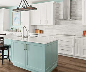 Muebles de Cocina Modulares Modernos de Alta Calidad Personalizados, Isla con Encimera de Mármol y Fregadero, Conjuntos Completos para Villa - Product Image 4