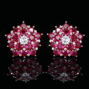 Wholesale Eco-friendly Copper Micro Pave Pink Zircon Floral Pendant <b>Earrings</b> Ring <b>Set</b> Female Jewelry <b>Set</b> for Women's Daily Wear - Product Image 5