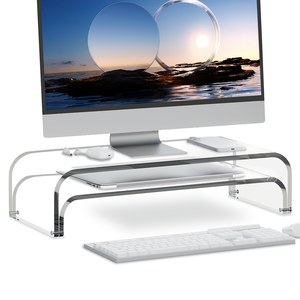 Acrylic Màn hình kép đứng Riser 2 Tier, Modular máy tính xách tay đứng cho bàn, đa chức năng máy tính để bàn tổ chức kệ cho PC, iMac - Product Image 1