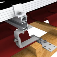Support solaire HF pour système vertical, fixation de panneau sur tuiles de toit, avec butées réglables et crochets