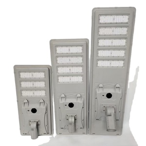 Lampadaire solaire LED 6 têtes 300W avec détecteur de mouvement, éclairage de sécurité extérieur pour route, IP65, garantie 5 ans, en aluminium - Product Image 1