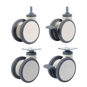 Prix usine équipement mobile médical 3 4 5 pouces PU TPR roulette pivotante blanche souple roulette de verrouillage type D roulette jumelle <span class=keywords><strong>médicale</strong></span> - Product Image 2