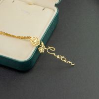 Collier avec nom de fleur de naissance personnalisé plaqué or 14K pour maman/Couple/amitié/bébé cadeau spécial