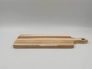 Plateau de service en bois d'acacia fabriqué à la main avec poignée 29x13x1.3cm-Planche à collation en bois rustique pour cuisine et café - Product Image 2