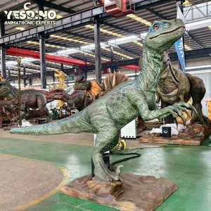 Modèle <span class=keywords><strong>de</strong></span> dinosaure Velociraptor animatronique réaliste grandeur nature, statue en acier et silicone pour intérieur/extérieur, musée, parc à thème, exposition <span class=keywords><strong>de</strong></span> dinosaures - Product Image 4