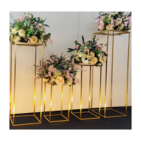Support de fleurs en métal doré pour décoration florale de table d'hôtel pour événements de mariage