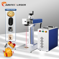 Mesin Penanda Laser Fiber JUNFEI JPT MOPA 60W 100W Baru, Warna Dapat Disesuaikan, Pelacakan, Kebolehidentifikasi, Serialisasi, Kode 2D AI/DXF
