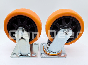 China Manufacturer 100mm <strong>125mm</strong> 150mm 200mm Heavy Duty PU <strong>Wheel</strong> <strong>Caster</strong> With Side Brake - Product Image 3