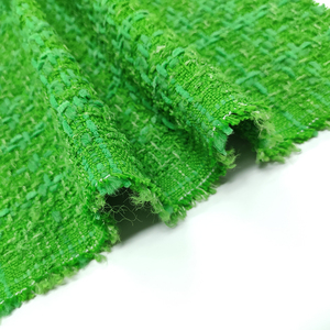 2022 Thiết Kế Mới 467gsm Tweed Vải Màu Xanh Lá Cây Dệt Len <span class=keywords><strong>Polyester</strong></span> Acrylic Bông Pha Trộn Cho Cô Gái 'Áo Khoác Hàng May Mặc Nhuộm Mô Hình - Product Image 3