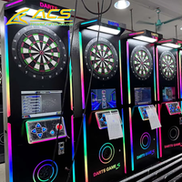 Machine à fléchettes professionnelle ACS avec écran 15,6 pouces, en alliage métallique, 100-240V, pour 4 joueurs, avec effets lumineux clignotants et sonores, personnalisable