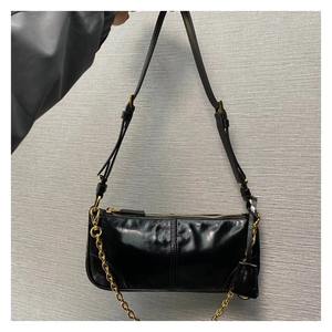 Drioshipping 2025 Vintage New Genuine Leather Women's Handbag Single Shoulder Two Handles Zipper Stylish Underarm Bag Brand Name - Product Image 1